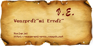 Veszprémi Ernő névjegykártya