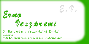 erno veszpremi business card